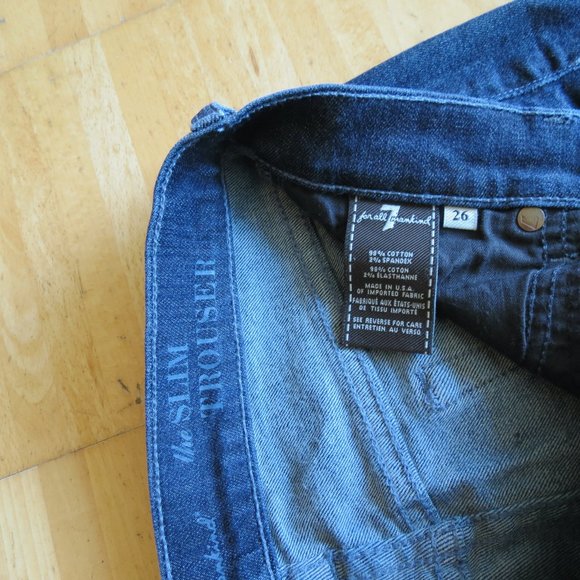 7 SEVEN FOR ALL MANKIND trouser dark wash jeans 26 - Picture 3 of 6